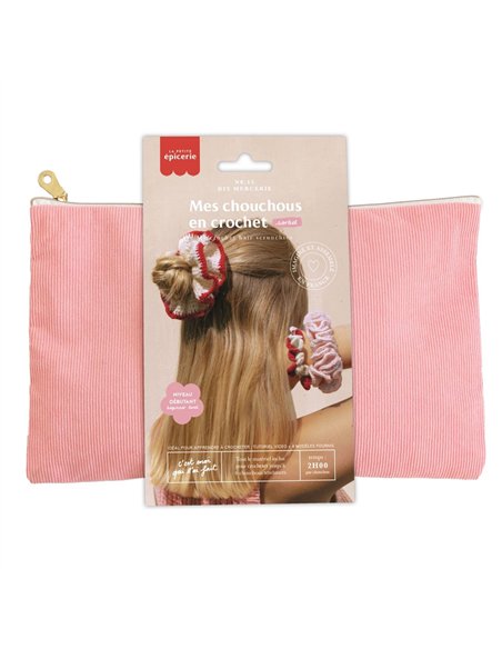 Kit DIY MERCERIE - Mes chouchous en crochet - sorbet - La petite épicerie