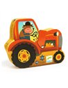 PUZZLE SILHOUETTE - Tracteur - 16 pcs - djeco