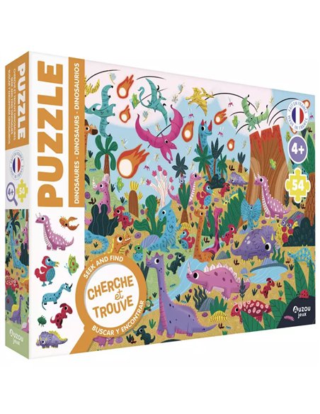 Puzzle cherche et trouve - Les dinosaures - Auzou