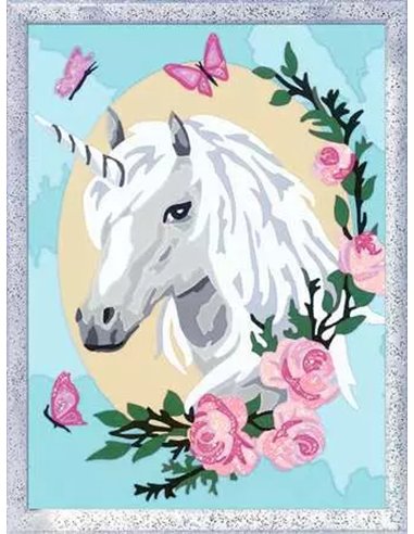 Peinture par numéro enfant - CreArt Kids - 18x24cm - Licorne fleurie