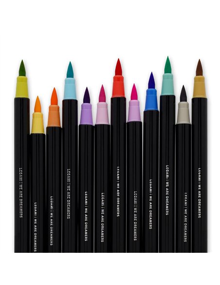 Set de 12 Feutres Pinceaux - Brush Markers couleurs pastels - LEGAMI