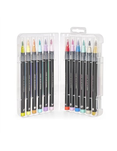 Set de 12 Feutres Pinceaux - Brush Markers couleurs pastels - LEGAMI