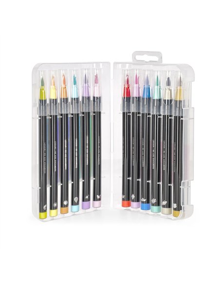 Set de 12 Feutres Pinceaux - Brush Markers couleurs pastels - LEGAMI