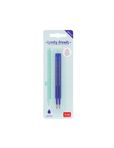 Set de 2 Recharges pour Stylo à Encre Gel - Lovely Friends - bleu - LEGAMI