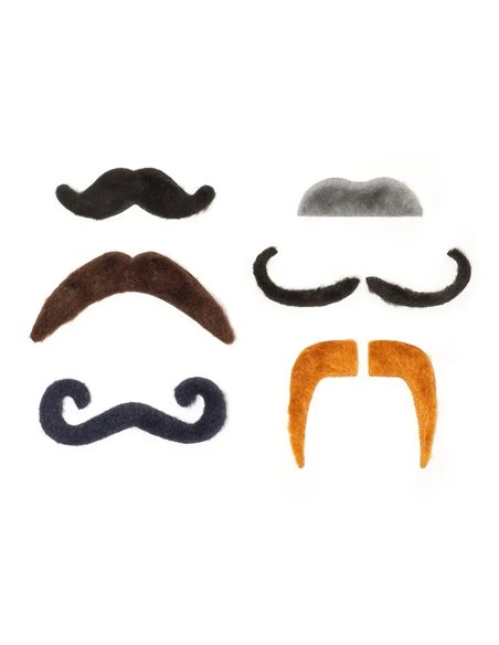Set de 6 Fausses Moustaches Autocollantes - Hot MouStache - Legami