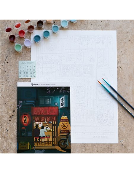 Coffret peinture au numéro - Izakaya par Eloze et Matthieu Verlaine
