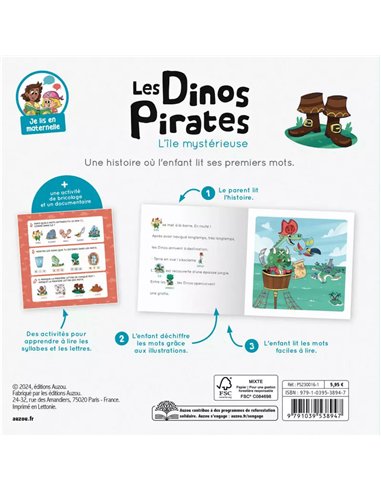 Je lis en maternelle - Les dinos pirates et l'île mystérieuse