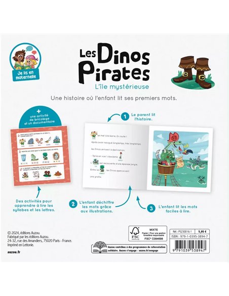 Je lis en maternelle - Les dinos pirates et l'île mystérieuse