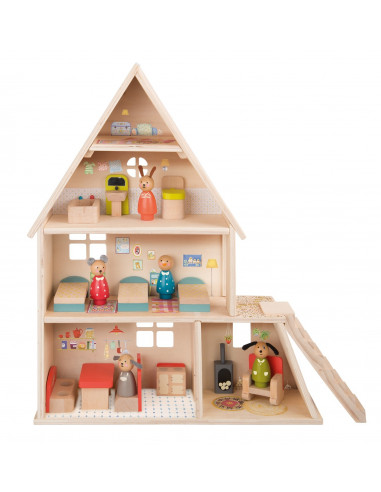 Maison de poupée avec mobilier La Grande Famille