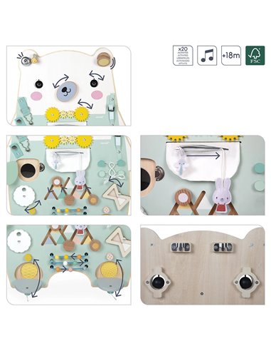 Busy-board Ourson en bois Pure - Janod
