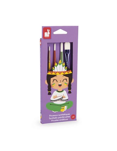Kit de 4 Pinceaux Synthétiques - Janod