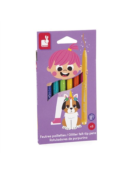 Feutres Pailletés x8 - Janod