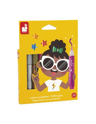 Colle à Paillettes x9 tubes - Janod