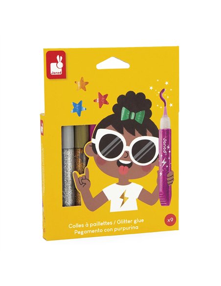 Colle à Paillettes x9 tubes - Janod