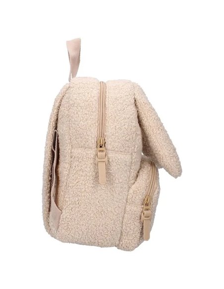 Sac à dos enfant 27x19x8cm lapin bouclette beige