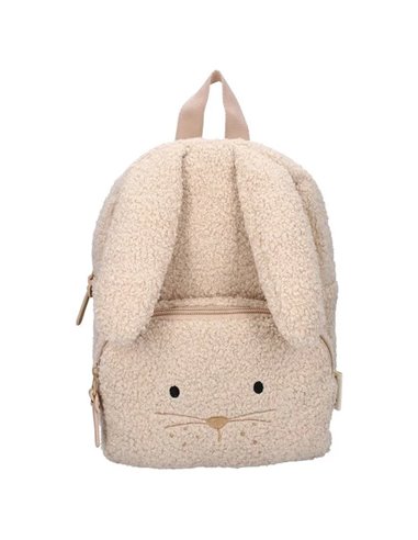 Sac à dos enfant 27x19x8cm lapin bouclette beige