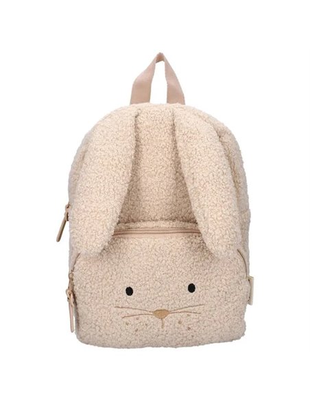 Sac à dos enfant 27x19x8cm lapin bouclette beige