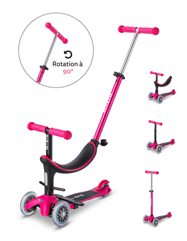 Trottinette évolutive Mini Micro 3 en1 Révolution framboise
