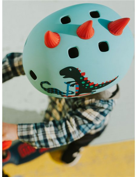 Casque Dinosaure 3D - boucle magnétique / lumière LED intégrée