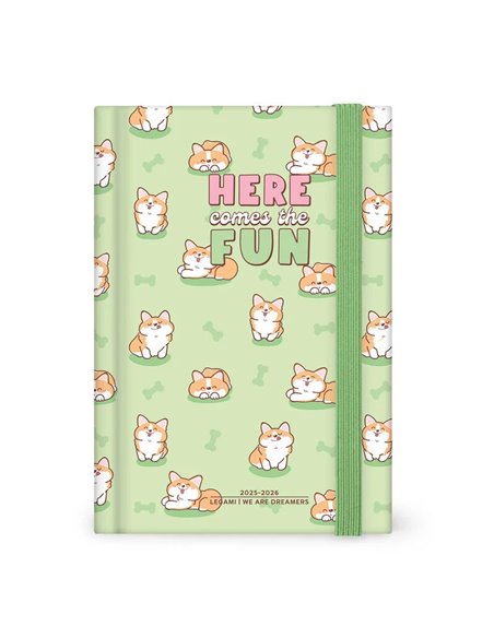 Agenda 16 Mois Journalier Photographique Corgi - Medium - 2025/2026 - Legami