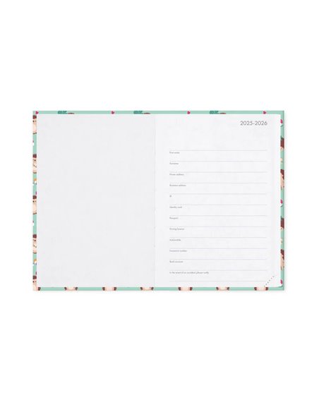 Agenda 16 Mois Journalier Photographique HEDGEHOG - Medium - 2025/2026 - Legami