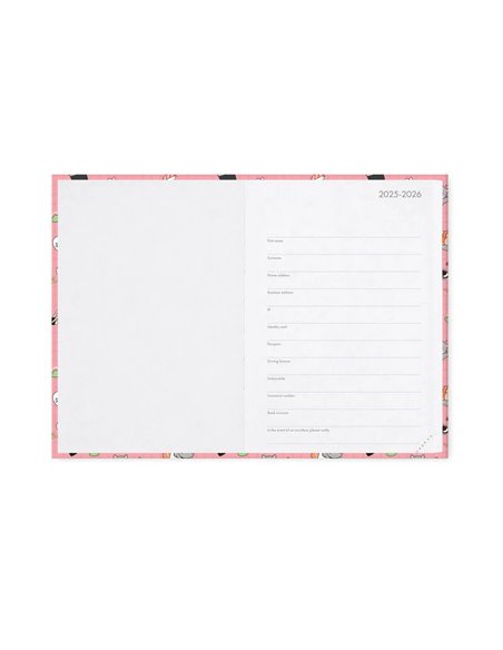 Agenda 16 Mois Journalier Photographique sushicat - Medium - 2025/2026 - Legami