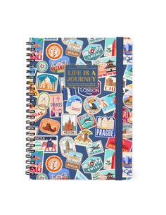 Agenda 16 Mois Semainier à Spirale travel stickers - Large - 2025/2026 - Legami