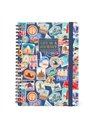 Agenda 16 Mois Semainier à Spirale travel stickers - Large - 2025/2026 - Legami