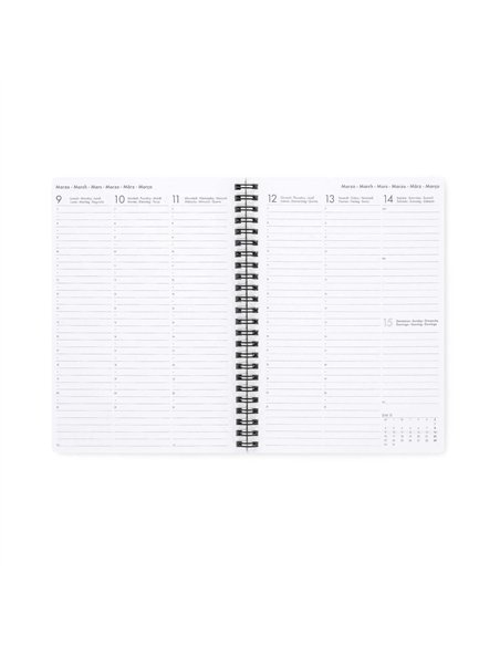 Agenda 16 Mois Semainier à Spirale flowers - Large - 2025/2026 - legami