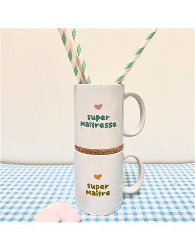 Mug pop Avec Son Couvercle En Liège - "maitresse" - Marcel & Lily