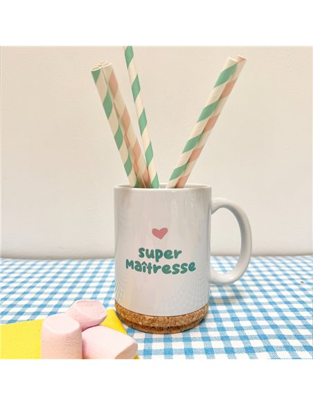 Mug pop Avec Son Couvercle En Liège - "maitresse" - Marcel & Lily