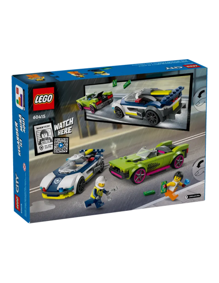 Lego®city 60415 - la course-poursuite entre la voiture de police et la super v
