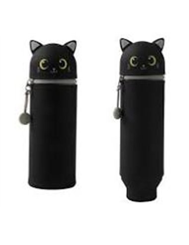 Trousse en silicone kawaii - chat noir - Itotal