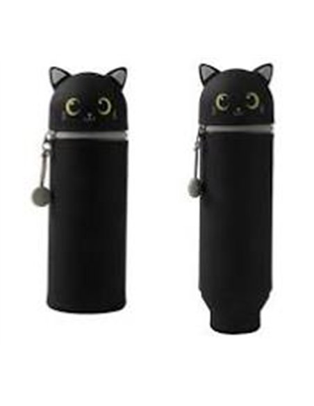 Trousse en silicone kawaii - chat noir - Itotal