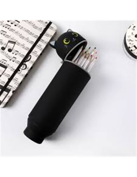 Trousse en silicone kawaii - chat noir - Itotal