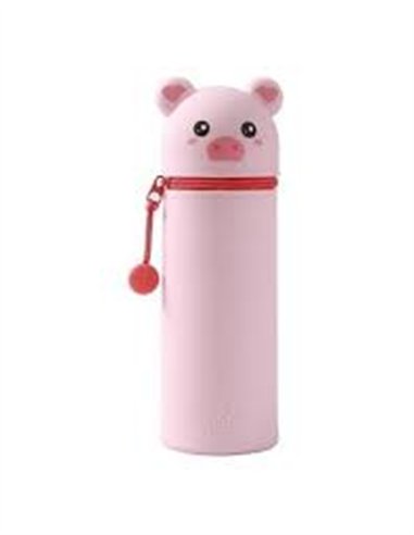 Trousse en silicone kawaii - cochon rose itotal
