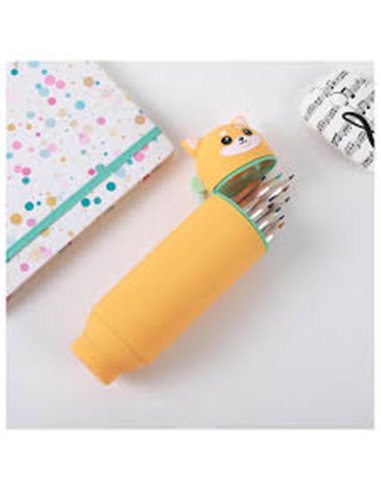 Trousse en silicone kawaii - chien shiba - itotal