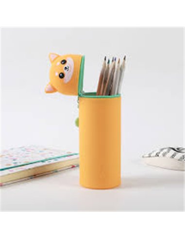 Trousse en silicone kawaii - chien shiba - itotal