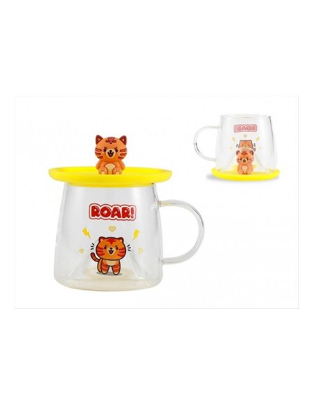 Tasse en verre kawaii - tigre - itotal