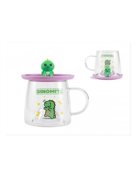 Tasse en verre kawaii - dinosaure - itotal
