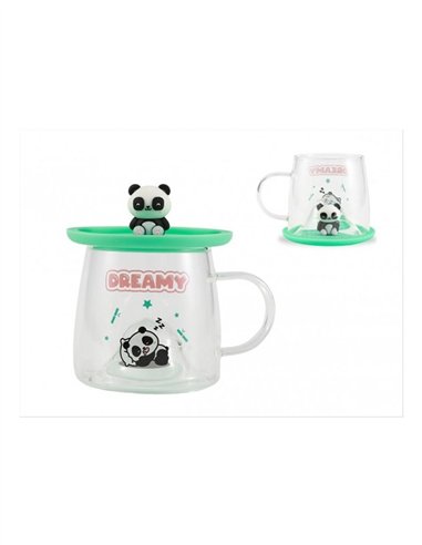 Tasse en verre kawaii - panda - itotal