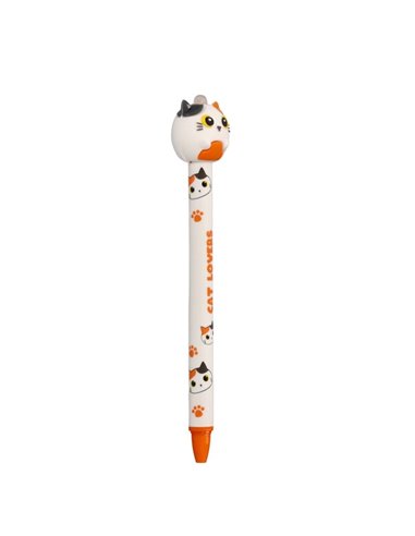 Stylo effacable 3d chat roux - itotal