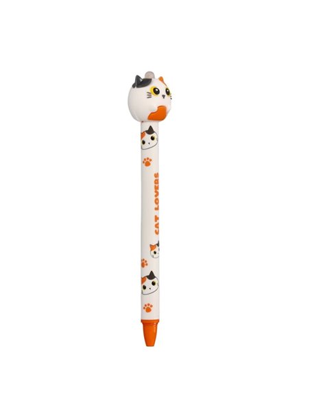 Stylo effacable 3d chat roux - itotal