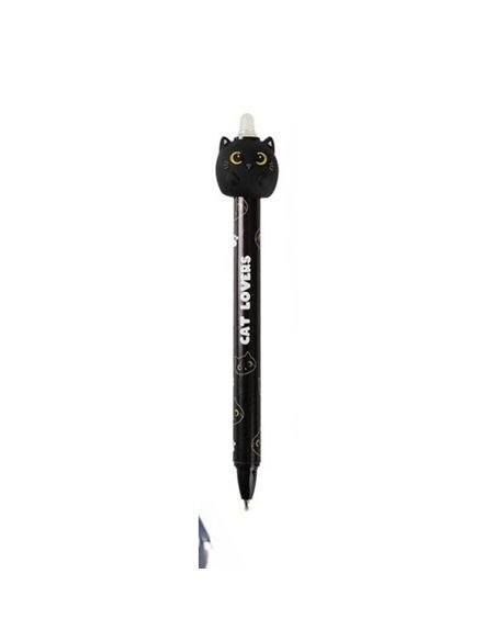 Stylo effacable 3d chat noir - itotal