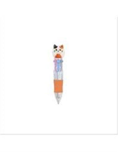 Stylo 4 couleurs - chat roux itotal