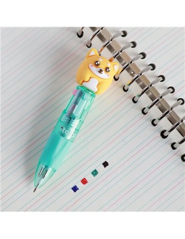 Stylo 4 couleurs - chien - itotal