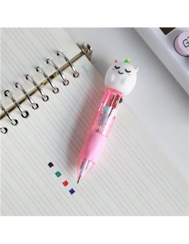 Stylo 4 couleurs licorne - itotal