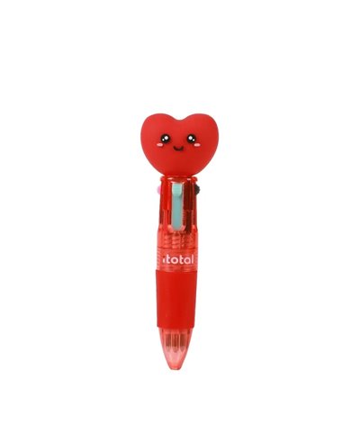 Stylo 4 couleurs coeur -  itotal