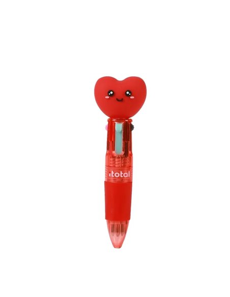 Stylo 4 couleurs coeur -  itotal