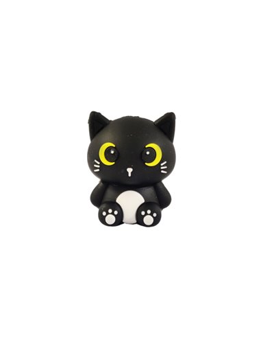 Gomme 3D kawaii - chat noir - itotal